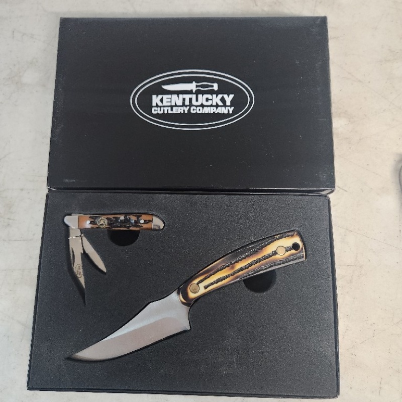 New-Kentucky Knife Set-Fixed Blade and Pocket Knife   *278-1