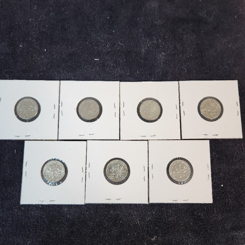 7 Circulated Roosevelt Silver Dimes -All Different *2