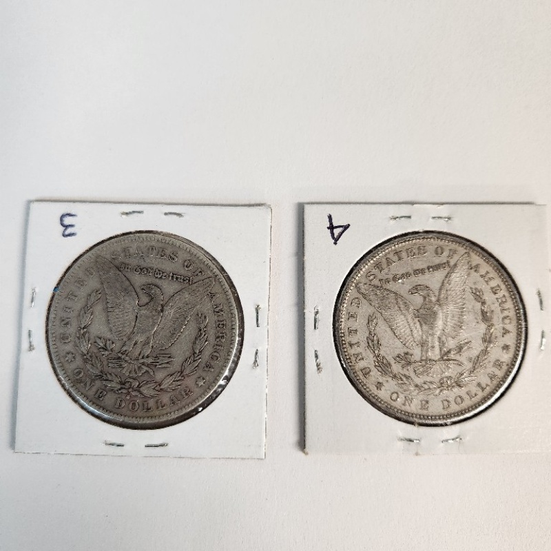 2 Circulated Morgan Silver Dollars 1878 S -1879      *34-6
