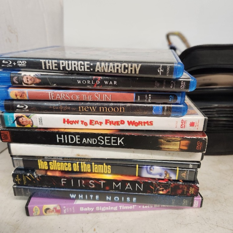 DVD and Blu-Ray 60 + without cases 20+ with cases    *13-5