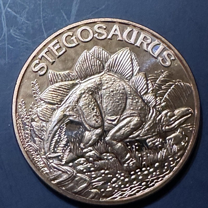 1 Ounce Copper Stegosaurus (w3)