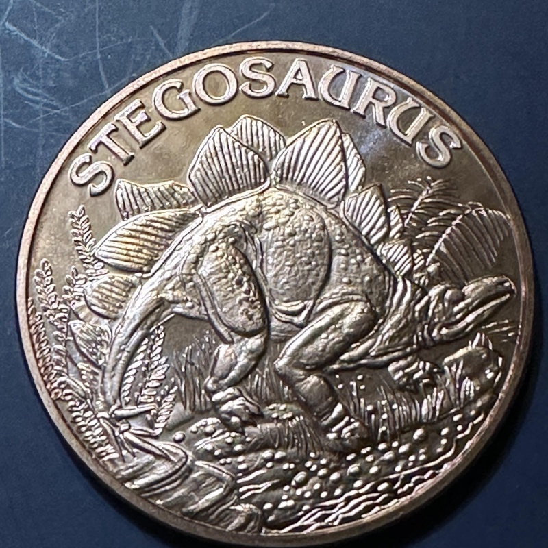 1 Ounce Copper Stegosaurus (t25)