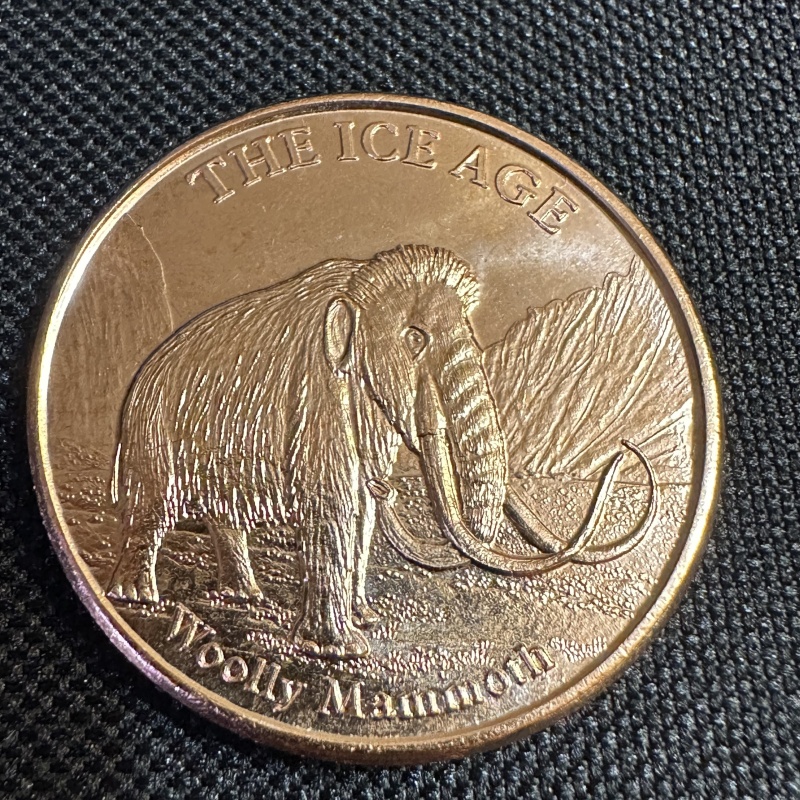 1 Ounce Copper Woolly Mammoth (t9)