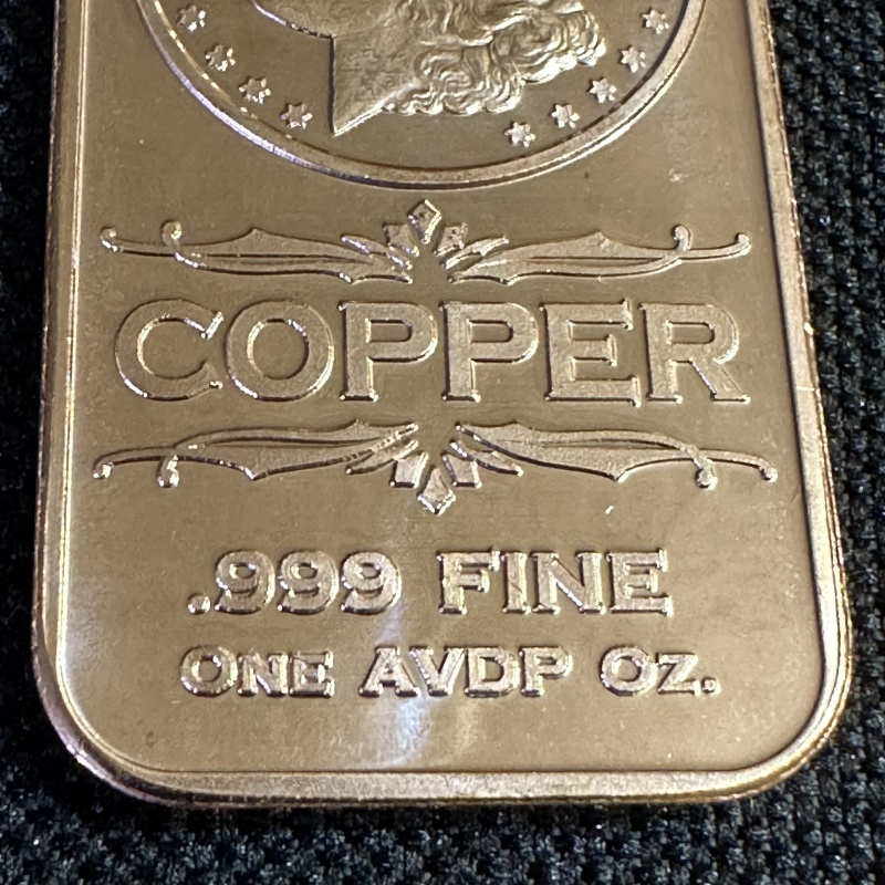 1 Ounce Copper Morgan Bar (t12)